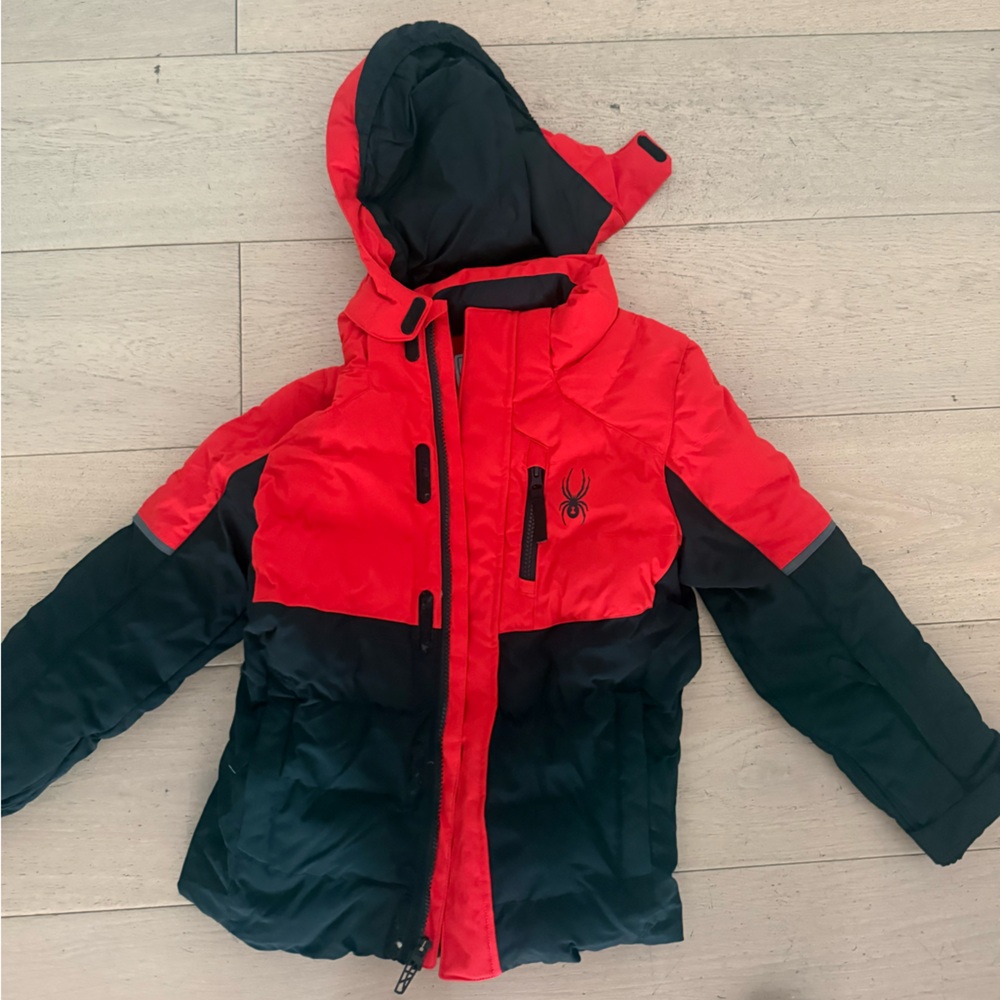 Spyder Kids Puffer Jacket in Red and Black
